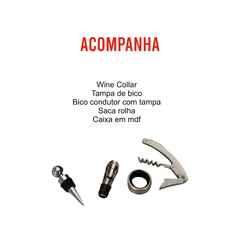 Kit Vinho Xadrez 4 Peças