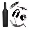 Kit Abridor De Vinho Saco Rolha 5 Peças Estojo Garrafa