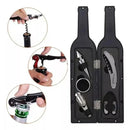 Kit Abridor De Vinho Saco Rolha 5 Peças Estojo Garrafa