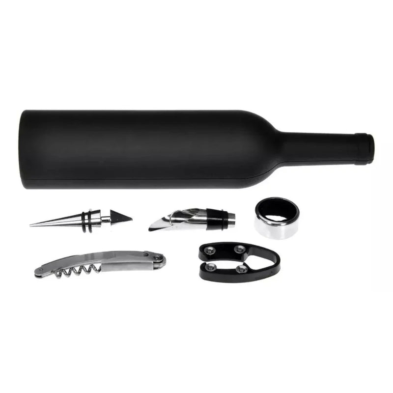 Kit Abridor De Vinho Saco Rolha 5 Peças Estojo Garrafa