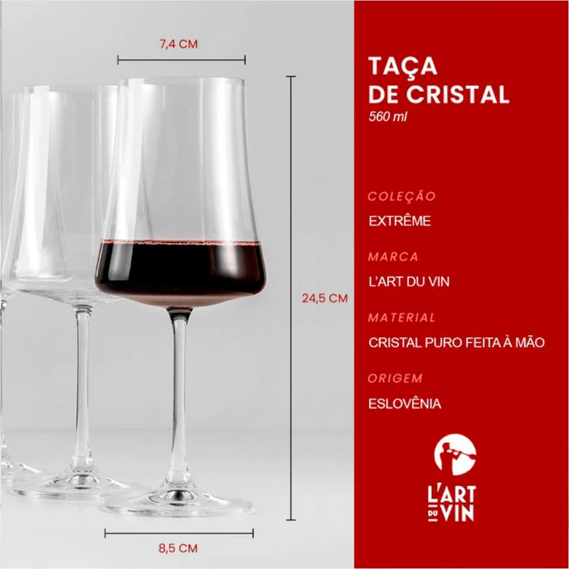 Jogo de Taças de Vinho Cristal