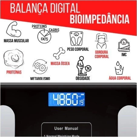 Balança de Bioimpedancia Corporal Digital