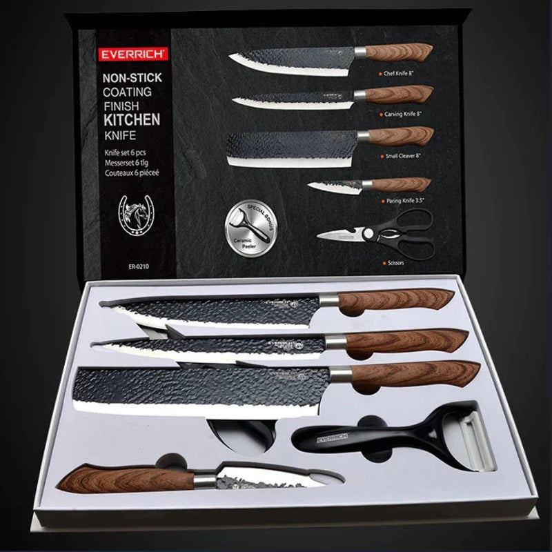 Kit de Facas Inox Antiaderentes