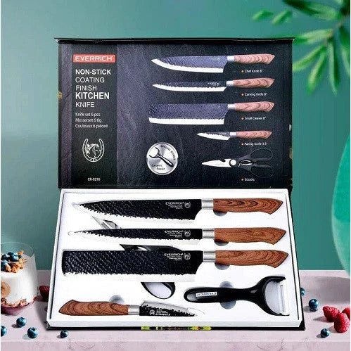 Kit de Facas Inox Antiaderentes