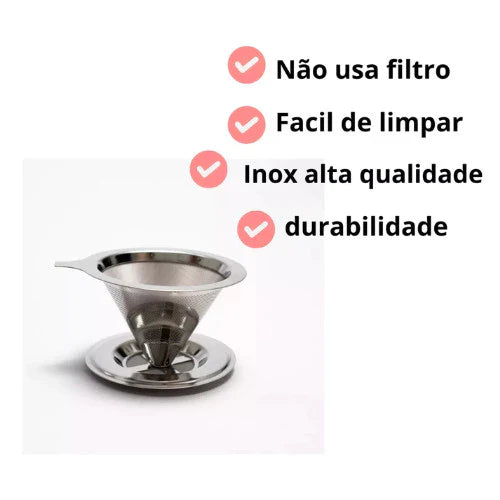 Coador de Café e Chá em Aço Inox